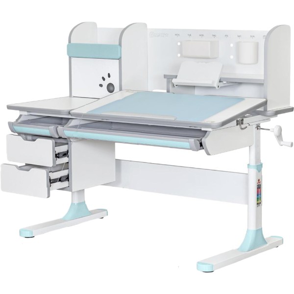Фото - Парта школьная Mealux Hamilton Multicolor BL (BD-680 W/G MC+BL с полкой)